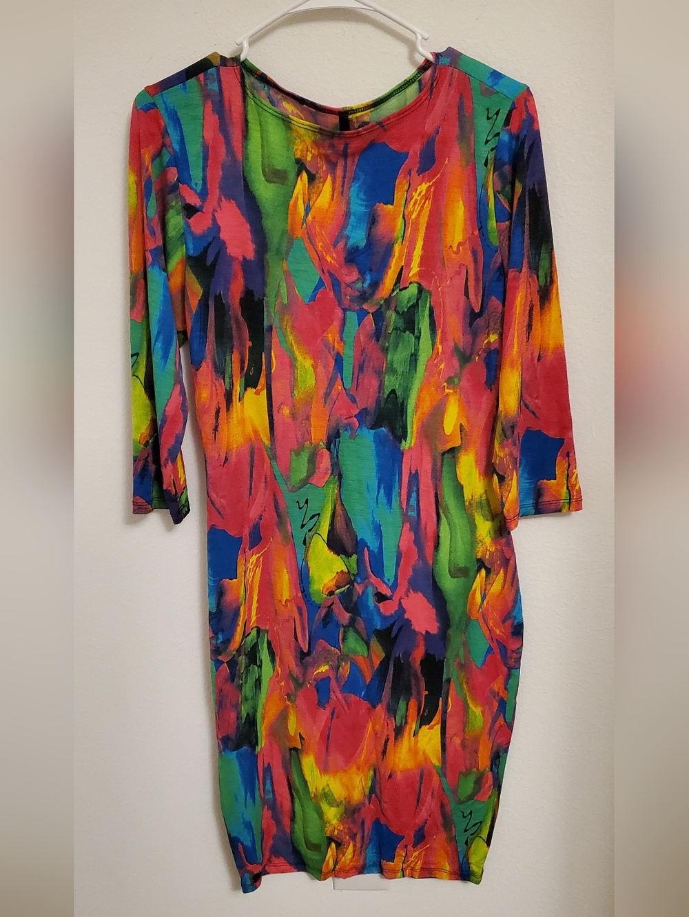 Goodtime USA Bright Abstract Watercolor Multicolor Sheath Dress - Women Size 1X